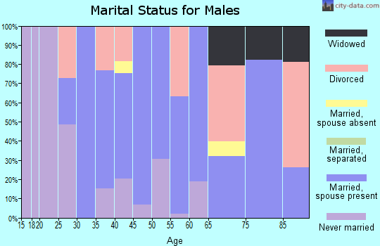 Zip code 02832 marital status for males