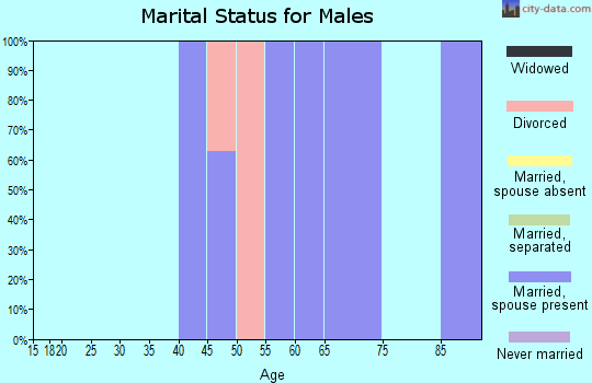 Zip code 02833 marital status for males