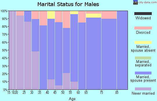 Zip code 02874 marital status for males