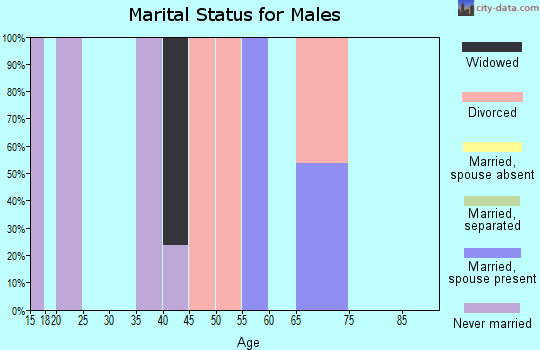 Zip code 02875 marital status for males