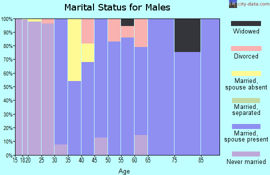 Zip code 02881 marital status for males