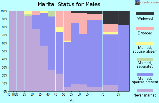 Zip code 02882 marital status for males