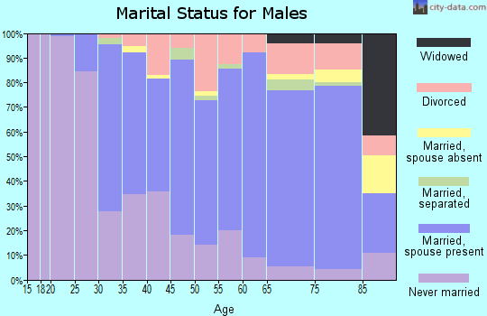 Zip code 02885 marital status for males