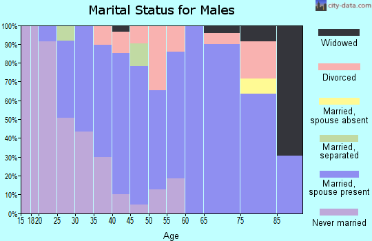 Zip code 03109 marital status for males