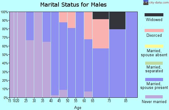 Zip code 03223 marital status for males