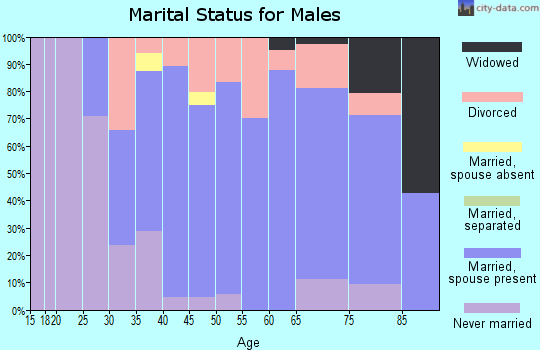 Zip code 03234 marital status for males