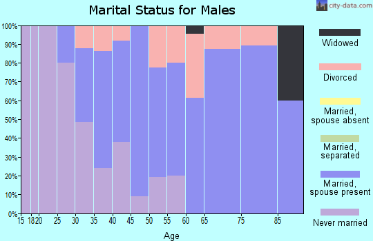 Zip code 03268 marital status for males