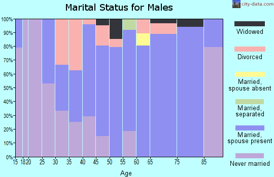Zip code 03444 marital status for males
