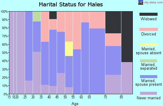 Zip code 03574 marital status for males