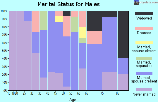 Zip code 03590 marital status for males