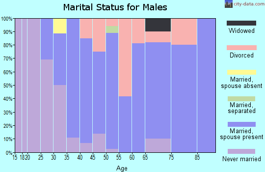 Zip code 03605 marital status for males