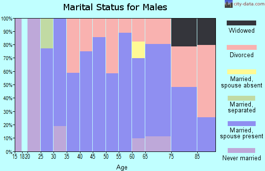 Zip code 03608 marital status for males