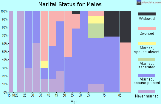Zip code 03774 marital status for males