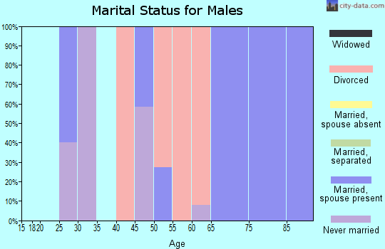 Zip code 03812 marital status for males