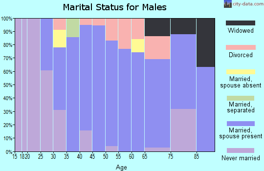 Zip code 03844 marital status for males