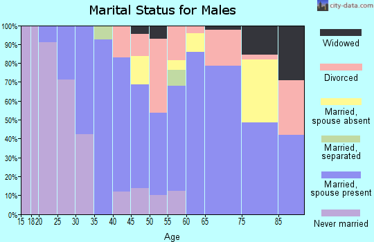 Zip code 05032 marital status for males