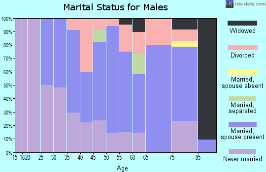 Zip code 05038 marital status for males