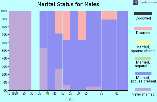 Zip code 05251 marital status for males