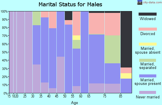 Zip code 05257 marital status for males