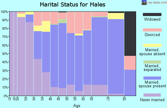 Zip code 05443 marital status for males