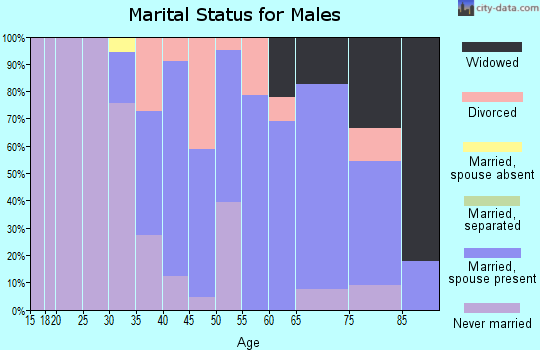 Zip code 05457 marital status for males