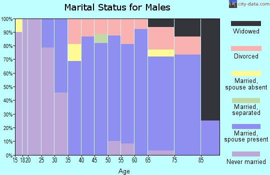 Zip code 05474 marital status for males