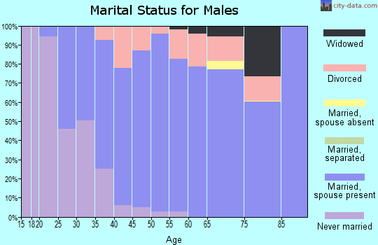 Zip code 05495 marital status for males