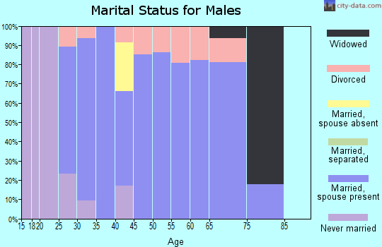 Zip code 05652 marital status for males