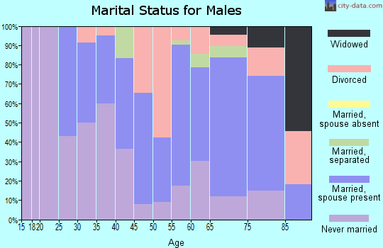 Zip code 05658 marital status for males