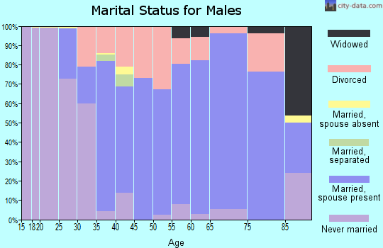 Zip code 05663 marital status for males