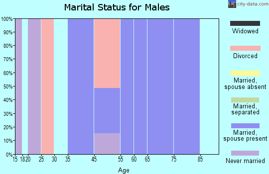 Zip code 05664 marital status for males