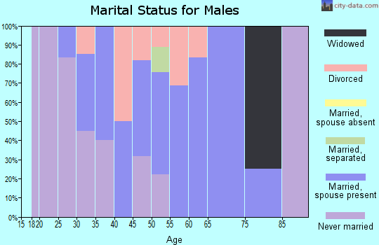 Zip code 05669 marital status for males