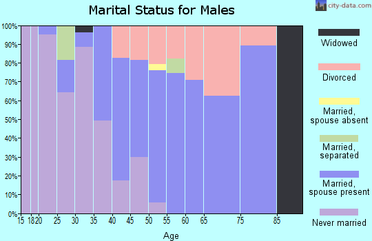 Zip code 05672 marital status for males