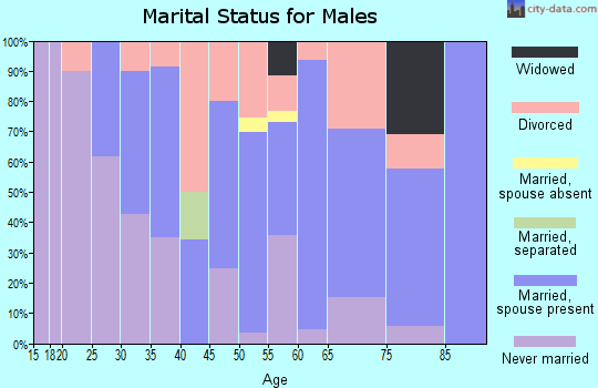 Zip code 05674 marital status for males