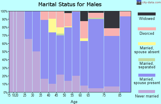 Zip code 05733 marital status for males