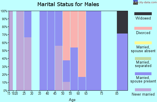Zip code 05736 marital status for males