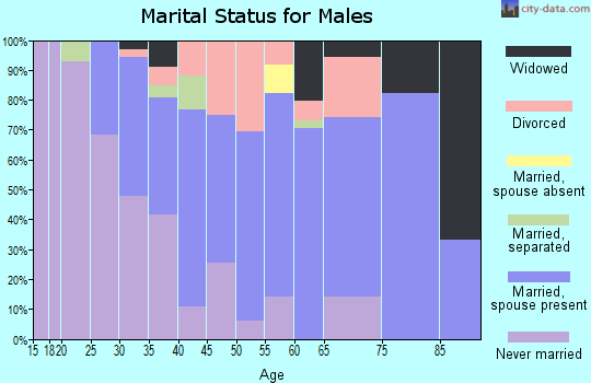 Zip code 05743 marital status for males