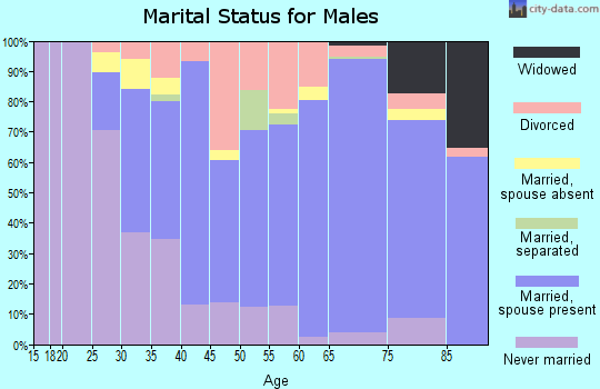 Zip code 05753 marital status for males