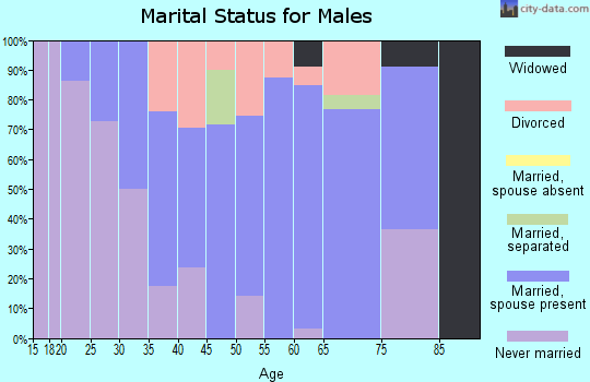 Zip code 05757 marital status for males