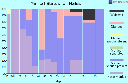 Zip code 05763 marital status for males