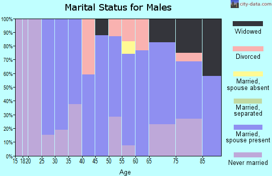 Zip code 05767 marital status for males
