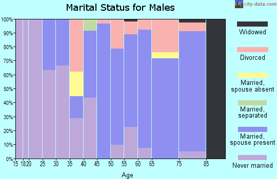 Zip code 05773 marital status for males