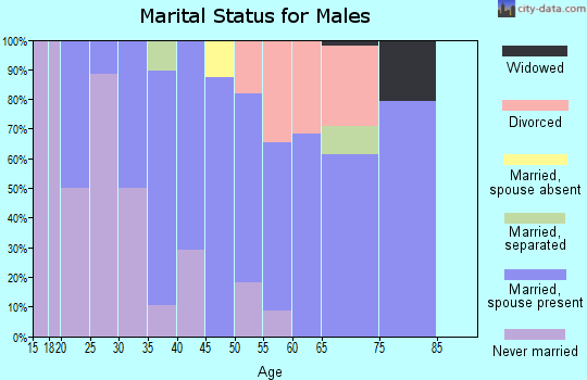 Zip code 05774 marital status for males