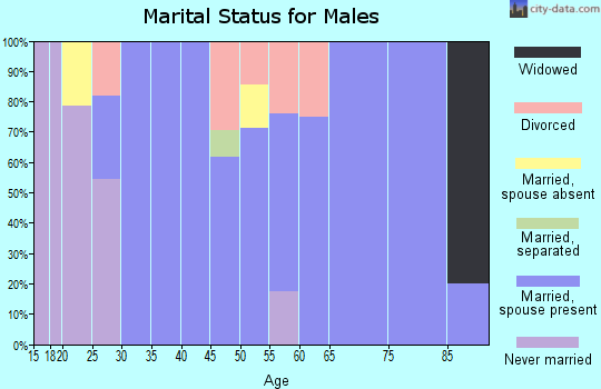 Zip code 05776 marital status for males