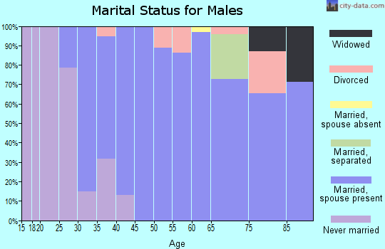 Zip code 05821 marital status for males