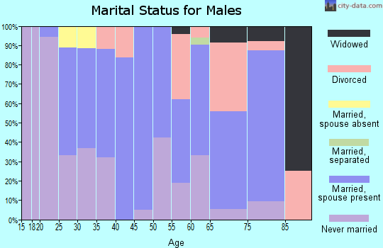 Zip code 05822 marital status for males