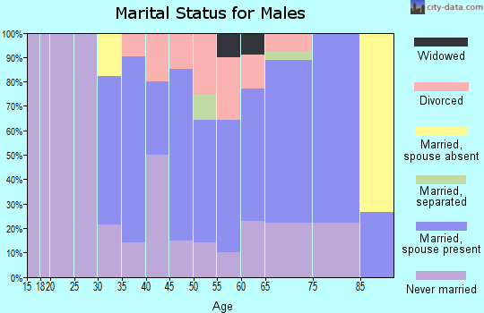 Zip code 05839 marital status for males
