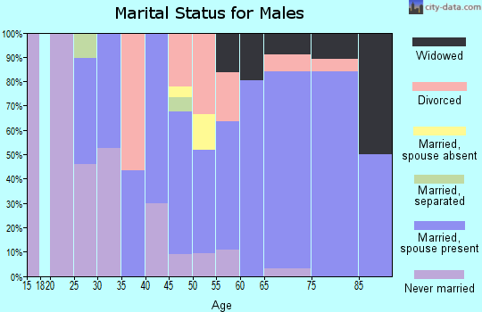 Zip code 05857 marital status for males