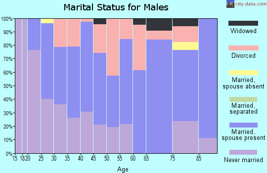 Zip code 05871 marital status for males