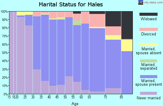 Zip code 06033 marital status for males